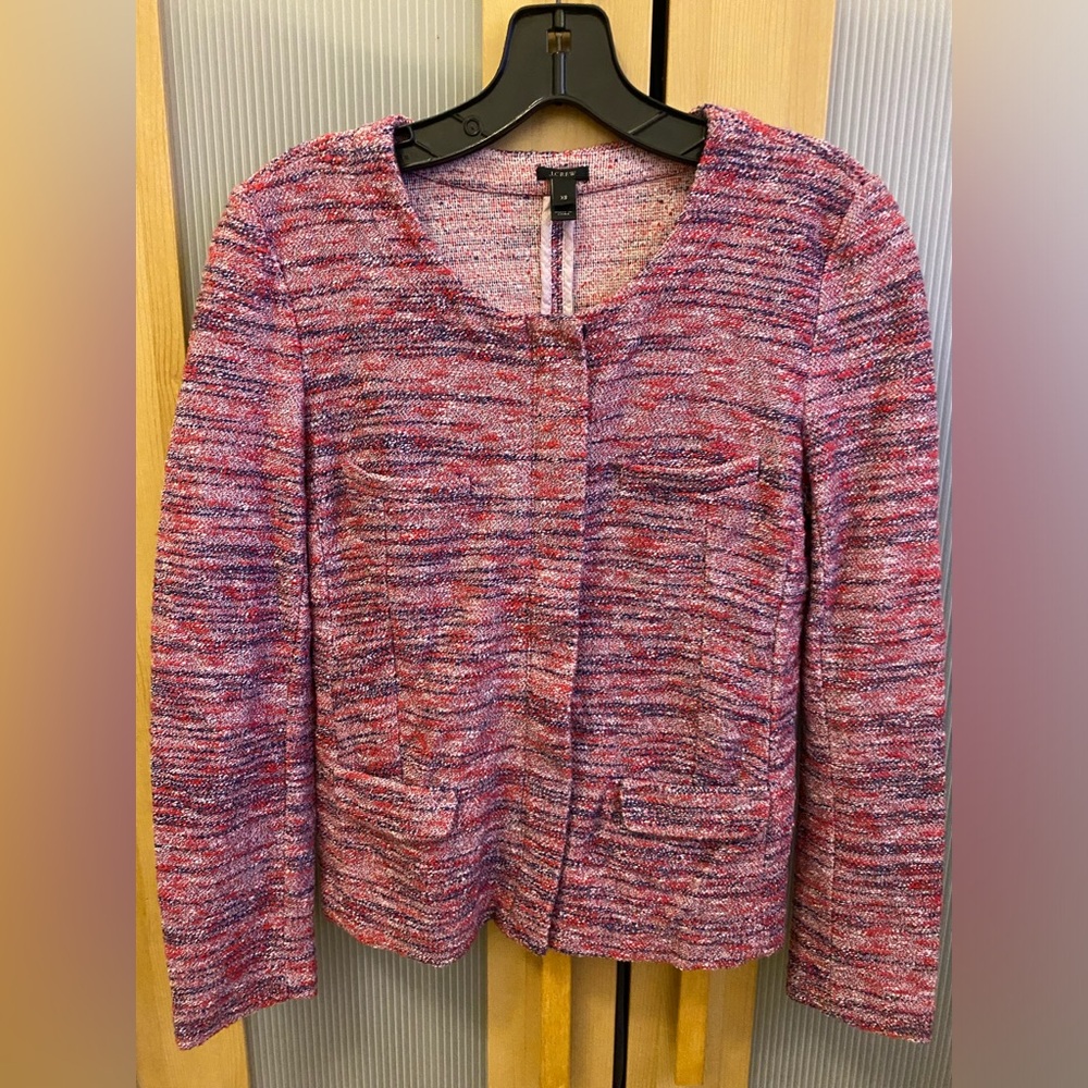 J Crew micro tweed poppy jacket Size XS